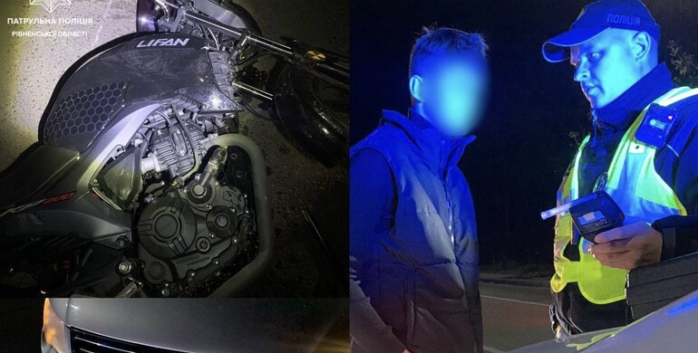 Пʼяний юний мотогонщик влетів в чуже авто у Сарнах 