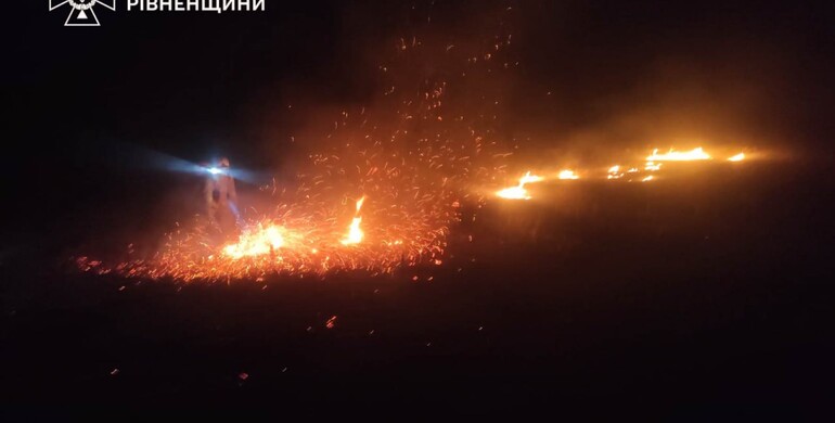 20 пожеж за добу в екосистемах Рівненщини: ситуація критична
