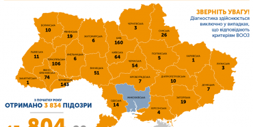 В Україні 804 хворих коронавірусом