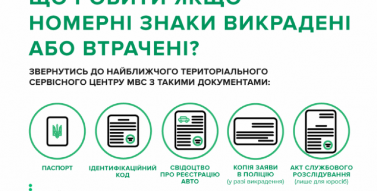 Поради для рівнян: Що робити якщо втратили номерний знак? 