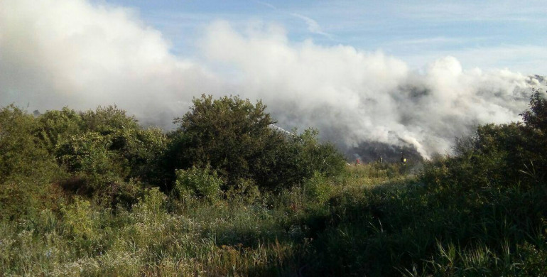 На Рівненщині загорілося сміттєзвалище(ФОТО)