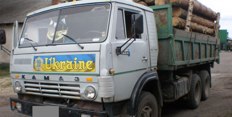На Рівненщині вантажівка перевозила незаконний "ліс"