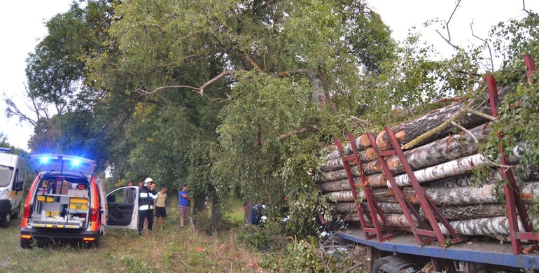 На Рівненщині водій вантажівки з деревиною загинув  злетівши у кювет