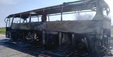 У Житомирі згорів вщент автобус Сарни-Київ