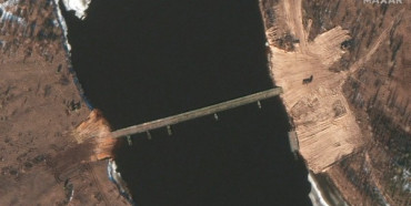 Понтонний міст через річку Прип’ять у Білорусі за близько шість кілометрів від українського кордону зник